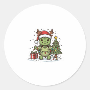 Adesivo Camisa de Desenho de Tartaruga de Natal Fofo com G