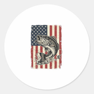Adesivo Camisa de Design de Bandeira Americana de Pesca de