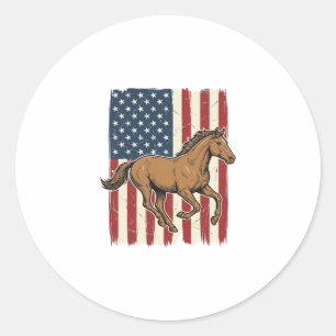 Adesivo Camisa de Design de Bandeira Patriótica de Cavalo 