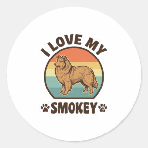 Adesivo Camisa de design vintage de cão Sheltie Smokey Sun
