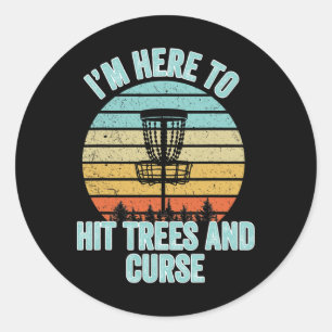 Adesivo Camisa de Disc Golf Engraçada Bate Árvores e Xinga
