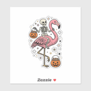 Adesivo Camisa de Doce de Halloween de Flamingo Montado em