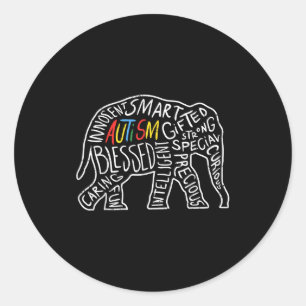 Adesivo Camisa de Elefante de Consciencialização do Autism