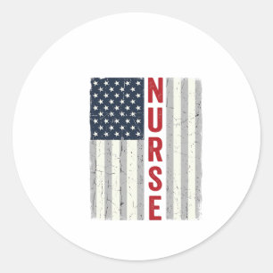 Adesivo Camisa de Enfermeira com Bandeira Americana Vintag