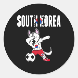 Adesivo Camisa de Fã de Futebol da Coreia do Sul com Husky