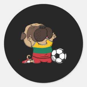 Adesivo Camisa de Fãs de Futebol Pug Lituânia Futebol Litu