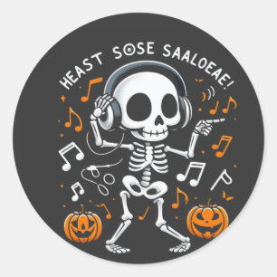 Adesivo Camisa de festas de música do Halloween Dancing Sk