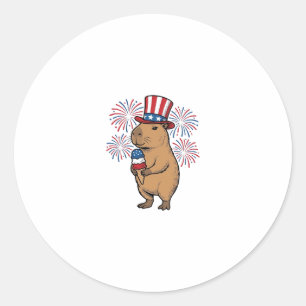 Adesivo Camisa de Fogos de Artifício de Sorvete de Capivar