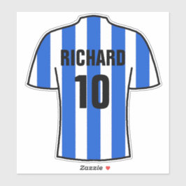 Adesivo Camisa de futebol design em Blue & White Strips St