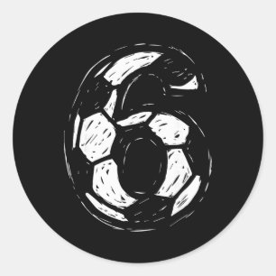 Adesivo Camisa de Futebol Número 6 Desenhada ao Estilo Byl
