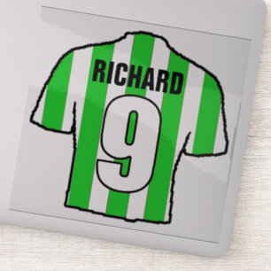 Adesivo Camisa de futebol verde e branca para personalizar