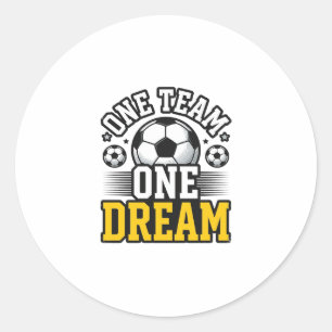 Adesivo Camisa de Futebol Vintage One Team One Dream Desig