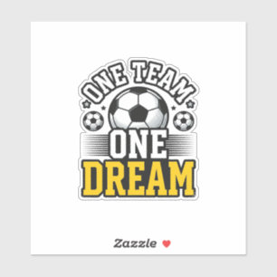 Adesivo Camisa de Futebol Vintage One Team One Dream Desig
