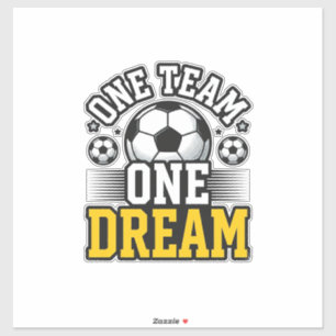 Adesivo Camisa de Futebol Vintage One Team One Dream Desig