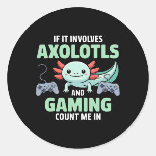 Adesivo Camisa de Gamer de Axolote Kawaii para Meninos e M