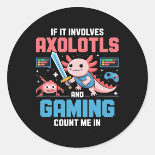 Adesivo Camisa de Gamer de Axolote Kawaii para Meninos Men