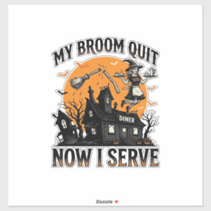 Adesivo Camisa de garçonete de Halloween Vassoura Quebrou