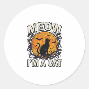 Adesivo Camisa de Gato do Halloween Meow Eu Sou Um Gato Vi