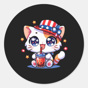 Adesivo Camisa de Gato Fofa do Dia 4 de Julho para Meninas