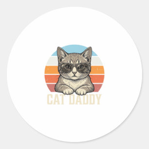 Adesivo Camisa de Gato Legal Vintage Sunset Cat Daddy Desi