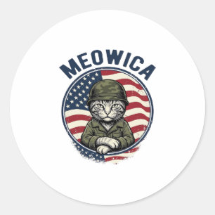 Adesivo Camisa de gato patriótico Meowica com gravação vin