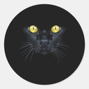 Adesivo Camisa de Gato Preto Halloween Assustador Olhos Am