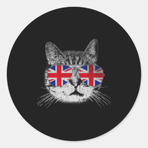 Adesivo Camisa de Gato União Jack Bandeira País Retro Ingl