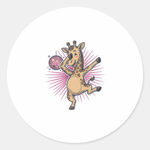 Adesivo Camisa de Girafa Dançante Disco Ball Gravura Vinta