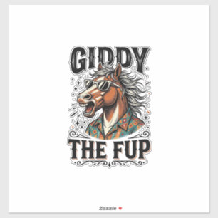 Adesivo Camisa de gravura vintage Funny Giddy The Fup Hors
