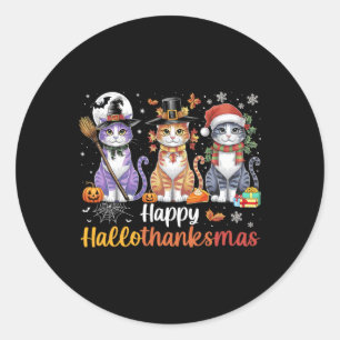 Adesivo Camisa de Hallothanksmas Gatos de Dia das Bruxas A