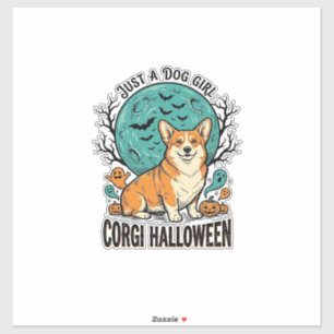 Adesivo Camisa de Halloween de Corgi para Meninas que Amam