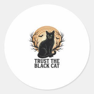 Adesivo Camisa de Halloween de Gato Preto Vintage Gato da