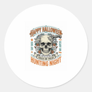 Adesivo Camisa de Halloween Vintage Caveira Doces ou Trave