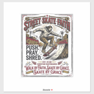 Adesivo Camisa de Jesus Skate Longboard Cristão
