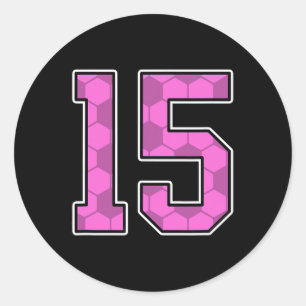 Adesivo Camisa de Jogador de Futebol Rosa com Número 15