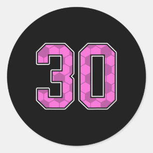 Adesivo Camisa de Jogador de Futebol Rosa com Número 30