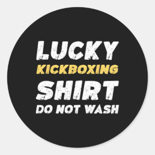 Adesivo Camisa de Kickboxing Engraçada Sorte Não Lavar