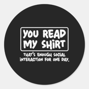 Adesivo Camisa de Leitura Citação Engraçada de Humor Sarcá