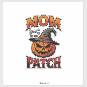 Adesivo Camisa de Mãe de Halloween Abóbora Ossos Arte Vint