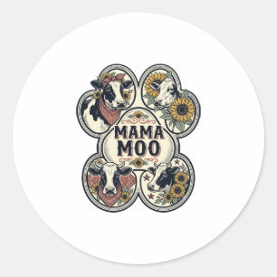 Adesivo Camisa de Mãe Vaca Gravura Vintage Girassol Wester