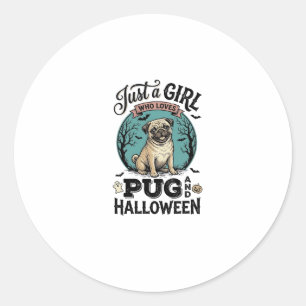 Adesivo Camisa de menina amante de cães Pug Vintage no Hal