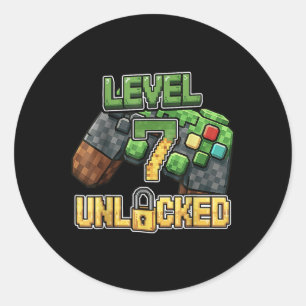 Adesivo Camisa de Menino de Aniversário Nível 7 Desbloquea