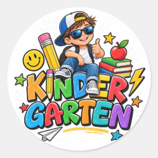 Adesivo Camisa de Menino de Jardim de Infância no Primeiro