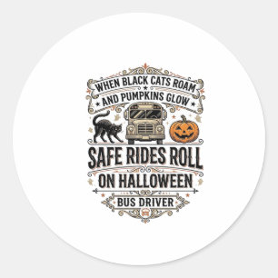 Adesivo Camisa de Motorista de Ônibus de Halloween Assusta