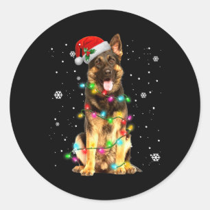 Adesivo Camisa de Natal de Cachorro Pastor Alemão Árvore d
