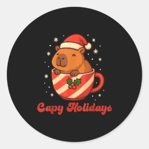 Adesivo Camisa de Natal de Capivara, Férias Divertidas de