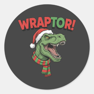 Adesivo Camisa de Natal engraçada de dinossauro WRAPTOR T-
