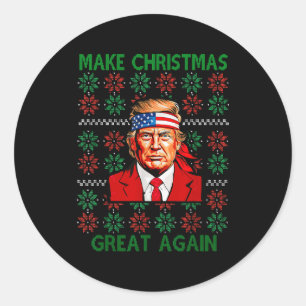 Adesivo Camisa de Natal Feia e Divertida Trump Faz Natal 