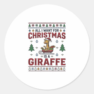 Adesivo Camisa de Natal Girafa Trenó Festa Divertida Des