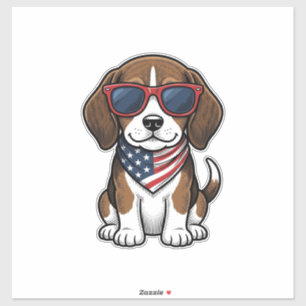 Adesivo Camisa de Óculos de Sol de Cachorro Beagle Patriót